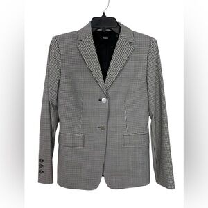 Theory Women’s Slim Wool Blend Blazer NWOT Black White Gingham Careerwear Size 2